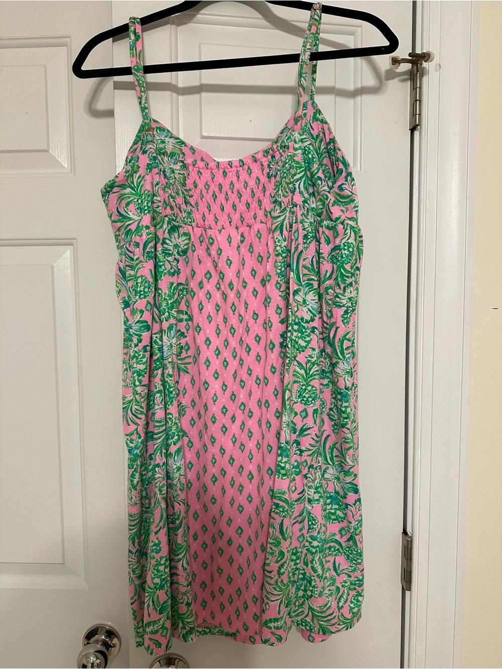 Lilly Pulitzer Pink & Green Tropical Print Spaghetti Strap Dress - Picture 2 of 3